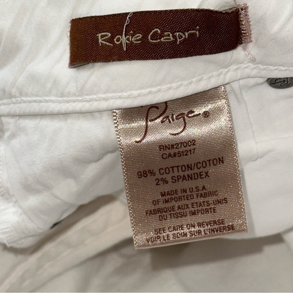 Paige Denim Women’s Size 28 White Roxie Capri Jeans - Picture 5 of 10